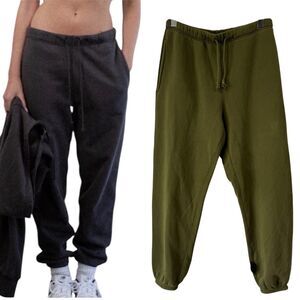 Elwood Core Organic Cotton Jogger Terry Sweatpants Vintage Green Unisex Large